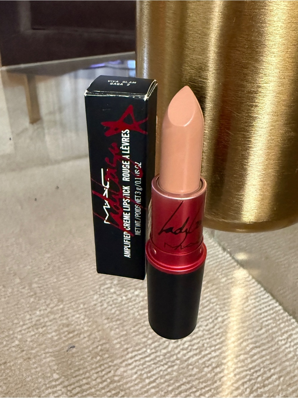 MAC Cosmetics Viva Glam Gaga 2 Amplified Creme Lipstick - Nude Beige